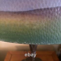 Vintage Arts & Crafts Reverse Painted Glass Lamp Pairpoint Handel Pittsburgh Era