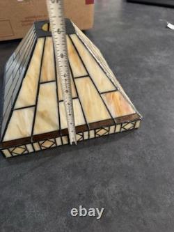 Vintage Arts & Crafts Style Leaded Glass Pyramid Lamp Shade