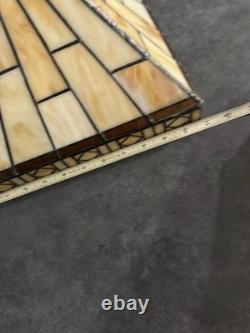 Vintage Arts & Crafts Style Leaded Glass Pyramid Lamp Shade