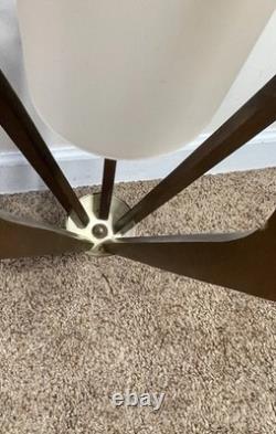 Vintage Authentic MCM Hanging Teak Lamp Mid Century Modern Atomic 28