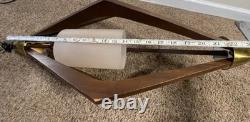Vintage Authentic MCM Hanging Teak Lamp Mid Century Modern Atomic 28