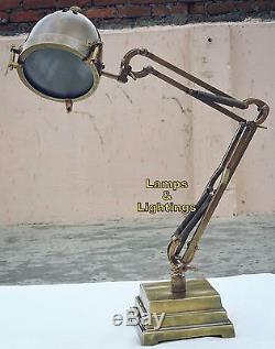 Vintage BRASS Modern Industrial Style Metal Desk Table Lamp Shade HOME Decor