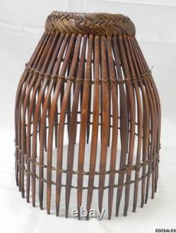 Vintage Bamboo Split Reed Woven Tropical Lamp Shade