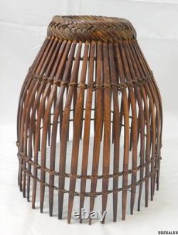 Vintage Bamboo Split Reed Woven Tropical Lamp Shade