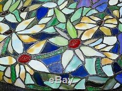 Vintage Beautiful Tiffany Style Stained Glass Lamp Shade 20 Diameter