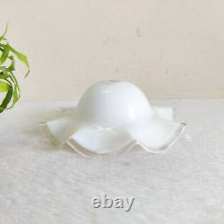Vintage Beautiful White Color Glass Light Lamp Shade Lighting Collectible Old