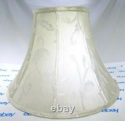 Vintage Bell Shaped Lamp Shade Ivory Fabric Approx 13 Tall & 18 Diameter MT