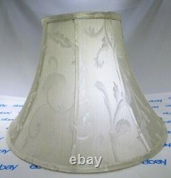 Vintage Bell Shaped Lamp Shade Ivory Fabric Approx 13 Tall & 18 Diameter MT