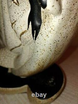 Vintage Black Nubian Fairy Chalkware Lamp With Original Shade