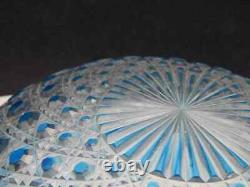 Vintage Blue Crystal Glass Lamp Shade Diamants Pierreries Baccarat