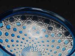 Vintage Blue Crystal Glass Lamp Shade Diamants Pierreries Baccarat