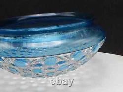 Vintage Blue Crystal Glass Lamp Shade Diamants Pierreries Baccarat