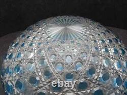 Vintage Blue Crystal Glass Lamp Shade Diamants Pierreries Baccarat