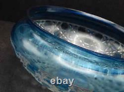 Vintage Blue Crystal Glass Lamp Shade Diamants Pierreries Baccarat