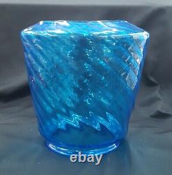 Vintage Blue Swirl Glass Lamp Shade Globe