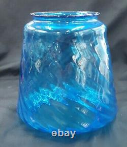 Vintage Blue Swirl Glass Lamp Shade Globe