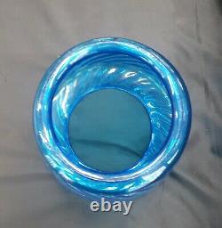 Vintage Blue Swirl Glass Lamp Shade Globe
