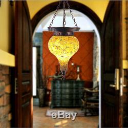 Vintage Bohemian Style Stained Glass Chandelier Lamp Shade Hanging Light Fixture