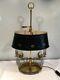 Vintage Bouillotte 2 Arm Gilt Metal French Ptable Lamp, Adjustable Shade