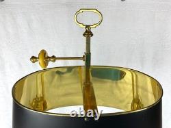 Vintage Brass Bouillotte Lamp Sedgefield by Adams 1989 Black Tole Shade VGVC