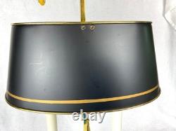 Vintage Brass Bouillotte Lamp Sedgefield by Adams 1989 Black Tole Shade VGVC