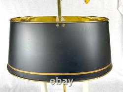 Vintage Brass Bouillotte Lamp Sedgefield by Adams 1989 Black Tole Shade VGVC