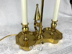 Vintage Brass Bouillotte Lamp Sedgefield by Adams 1989 Black Tole Shade VGVC