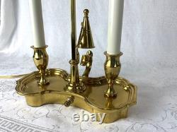 Vintage Brass Bouillotte Lamp Sedgefield by Adams 1989 Black Tole Shade VGVC