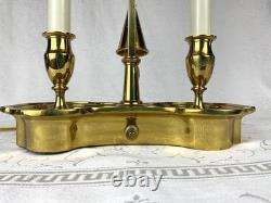 Vintage Brass Bouillotte Lamp Sedgefield by Adams 1989 Black Tole Shade VGVC