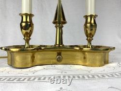 Vintage Brass Bouillotte Lamp Sedgefield by Adams 1989 Black Tole Shade VGVC