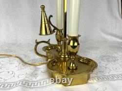 Vintage Brass Bouillotte Lamp Sedgefield by Adams 1989 Black Tole Shade VGVC