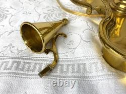 Vintage Brass Bouillotte Lamp Sedgefield by Adams 1989 Black Tole Shade VGVC