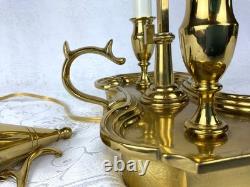 Vintage Brass Bouillotte Lamp Sedgefield by Adams 1989 Black Tole Shade VGVC