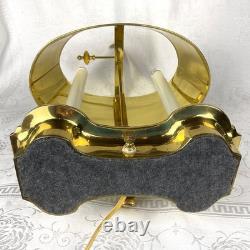 Vintage Brass Bouillotte Lamp Sedgefield by Adams 1989 Black Tole Shade VGVC