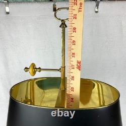 Vintage Brass Bouillotte Lamp Sedgefield by Adams 1989 Black Tole Shade VGVC