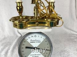 Vintage Brass Bouillotte Lamp Sedgefield by Adams 1989 Black Tole Shade VGVC