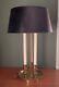 Vintage Brass Bouillotte Table Lamp Triple Light With Shade