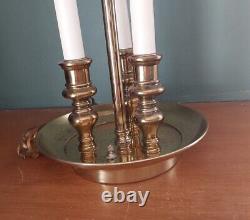 Vintage Brass Bouillotte Table Lamp Triple Light with Shade
