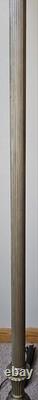 Vintage Brass Floor Lamp Dual Light Bridge Arm Glass Shade Night Light Art Deco
