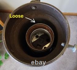 Vintage Brass Floor Lamp Dual Light Bridge Arm Glass Shade Night Light Art Deco