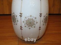 Vintage Bristol Glass Lamp Shade Beautiful Floral Motif Gilt Ornate