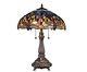 Vintage Bronze Stained Glass Shade Table Lamp Tiffany Lamps Light Antique Style