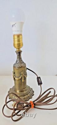 Vintage Caramel Slag Glass Tulip Shade Boudoir Lamp 16