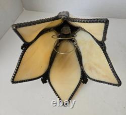 Vintage Caramel Slag Glass Tulip Shade Boudoir Lamp 16