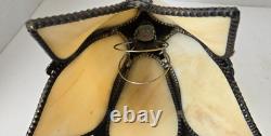 Vintage Caramel Slag Glass Tulip Shade Boudoir Lamp 16