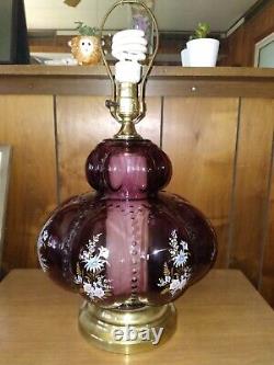 Vintage Carl Falkenstein Clear Purple Glass Bubble Lamp Hollywood Regency