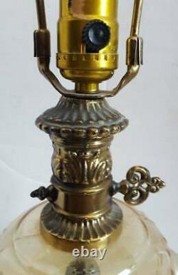 Vintage Carl Falkenstein Marigold Glass Bubble Lamp Floral Design