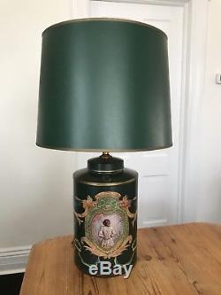 Vintage Chapman/ Frederick Cooper Monkey Chinoiserie Tea Canister Can Lamp Shade