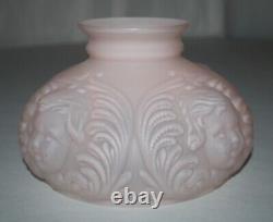 Vintage Cherub Face Satin Pink Glass Lamp GWTW Shade / 7 Fitter