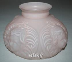 Vintage Cherub Face Satin Pink Glass Lamp GWTW Shade / 7 Fitter